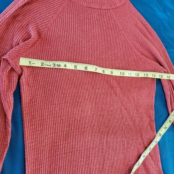 Free People New Burnt Orange Fall Long Sleeve Turtle Neck Ribbed Bodysuit L - Picture 3 of 6